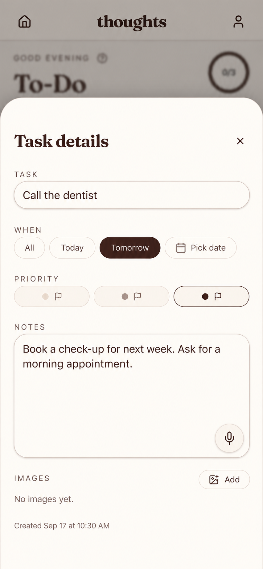 To-do task details